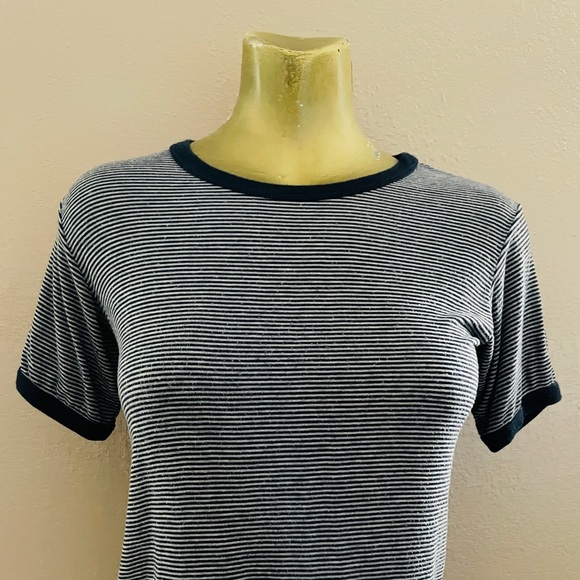 JOHN GALT California Pinstriped Cropped TEE SHIRT Top Size Small - Picture 7 of 12